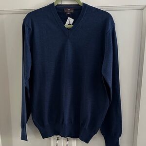 Men's Blue V-Neck Sweater